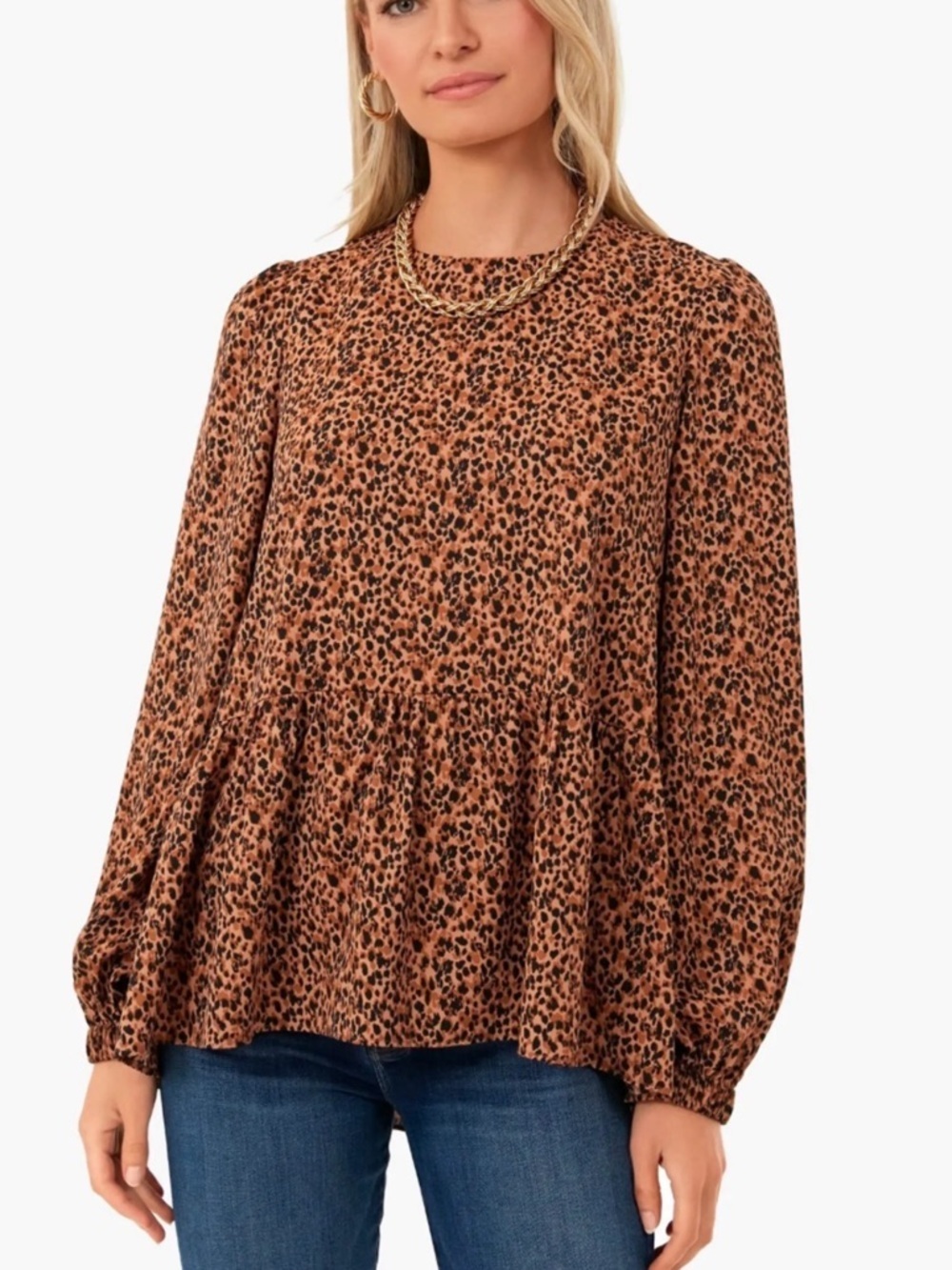 Tuckernuck Pomander Place Carlotta Leopard Print Peplum Top